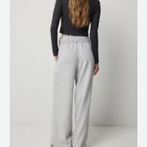 Ardene Women Wide Leg Sweatpants with Fold Over Waistband in Black Size S - Picture 2 of 5